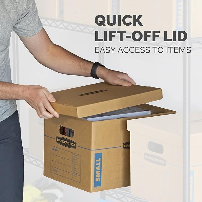 Bankers Box 20-Pack Small Classic Moving Boxes with Reinforced Handles | Pack books, files, and dense items with sturdy small boxes built for easy carrying and organized moves.