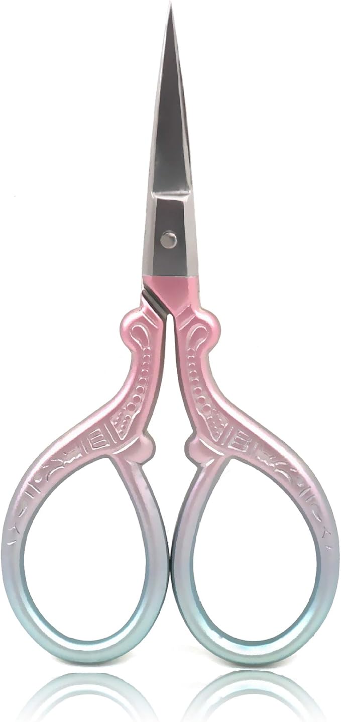 BIHRTC 3.6 Inch Little Stainless Steel Sharp Scissors Sewing Craft DIY Tools Shears for Embroidery Needlework Office Craft Houshold Needlepoint Scissors
