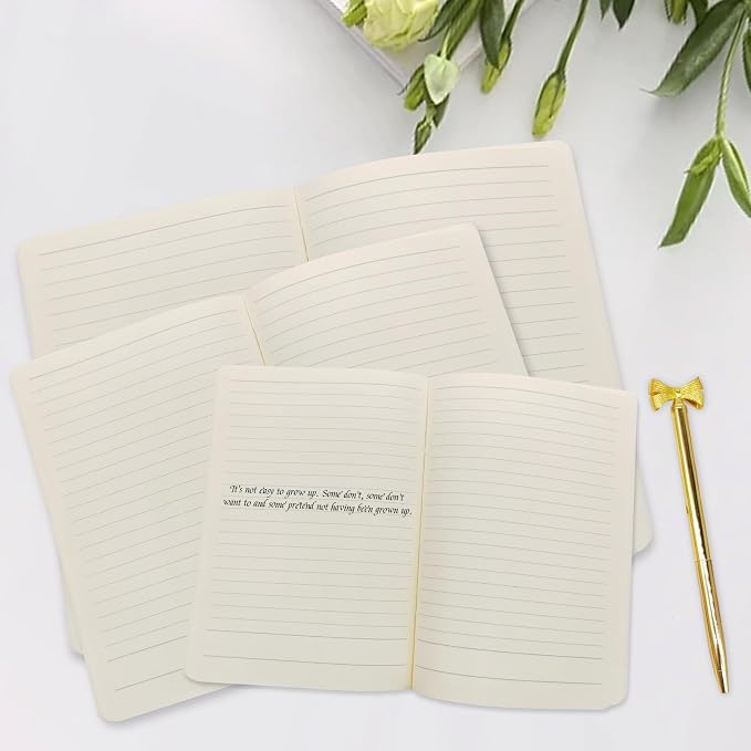 Notebook Set, Ruled Journal Notebook with Pen & Lined Pages, A5 Soft Paper Cover Notebook Set, Fancy Notebook Gift Set, Soft Cover Composition Notebooks for School Office Supplies (BLACK)