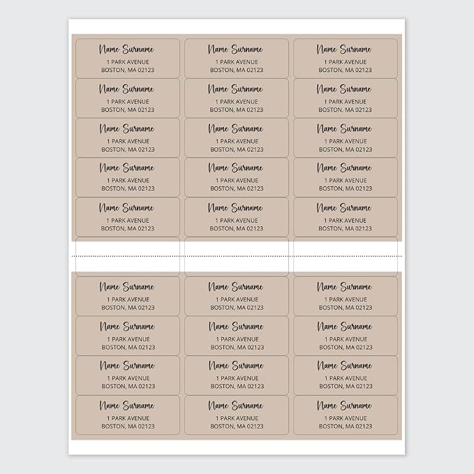 Dotty about Paper Personalized Beige Colorblock - Return Address Labels x 100