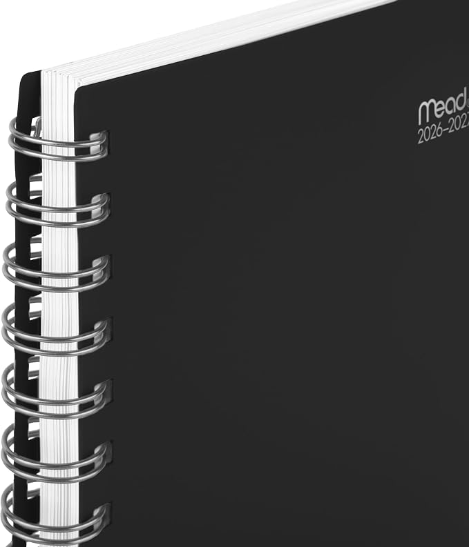 Mead Planner 2026-2027 Weekly & Monthly Academic 15-Month April-June, 5.5" x 8.5", Black (CAW42005)