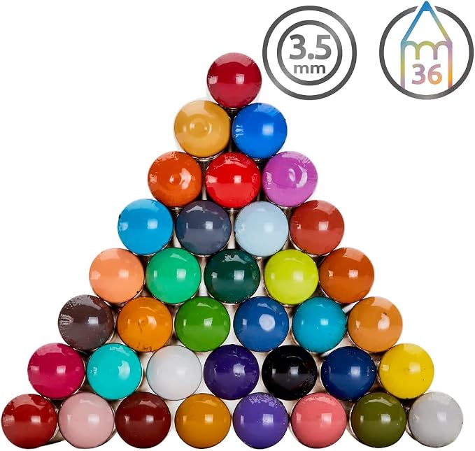 Derwent Chromaflow Colored Pencils 36 Tin, Set of 36, 4mm Wide Core, Multicolor, Smooth Texture, Art Supplies for Drawing, Blending, Sketching, Adult Coloring, Premier, Professional Quality (2306012)