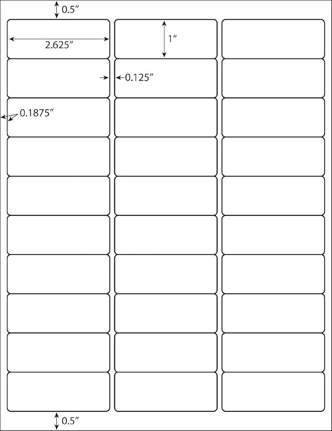 30 up Labels 1" x 2-5/8" Shipping Address Labels, FBA SKU Barcode Tags, 2000 Sheets 30 Per Page Mailing Labels for Laser/Inkjet Printers