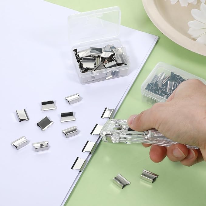 100Pcs Binder Clips Small, Paper Organizer Clips Office Supplies Stainless Reusable Steel Refill Clip Portable Clam Clip Work with Clam Dispensers for Fixing Loose Leaf(Silver)