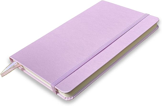 Minimalism Art, Premium Hard Cover Notebook Journal, Classic 5" x 8.3", 122 Numbered Pages, Gusseted Pocket, Ribbon Bookmark, Extra Thick Ink-Proof Paper 120gsm, San Francisco (Squared, Pink)