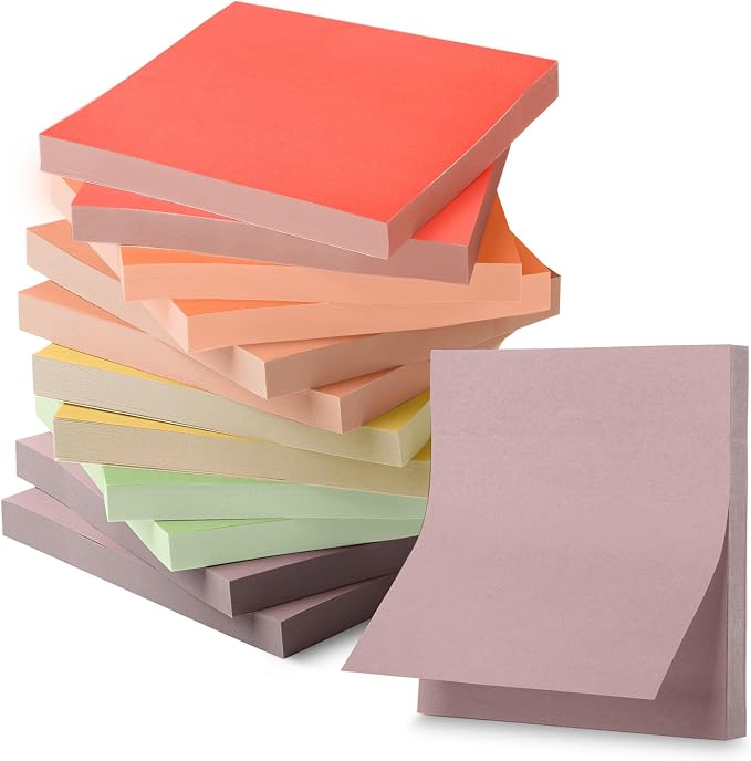 Mr. Pen- Sticky Notes, 3"x3", 12 Pads, 600 Sheets, Colorful | Sticky Notes Bulk, Self-Stick Note Pads, Perfect for Office, School, Home, Study & Organization