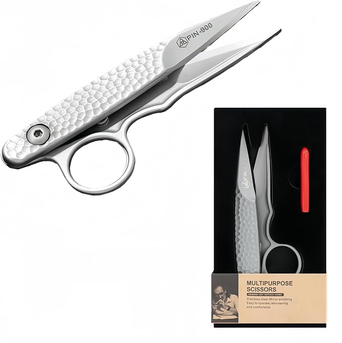 PIN-900 4.3 Inch Microcrystalline Steel Sewing Scissors, Ultra Sharp Precision Shears with Ergonomic Handle for Fabric, Leather, Quilting & Crafting
