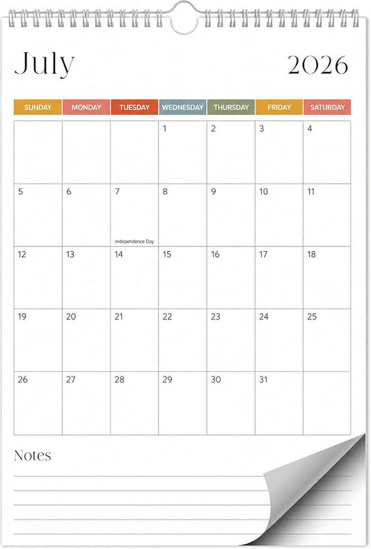 Beautiful 2026 Wall Calendar - Runs from January 2026 until July 2027 - Large 15" x 10" Office Wall Calendar for Easy Organizing