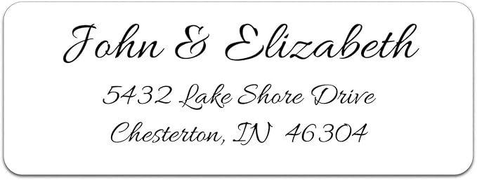 Personalized Return Address Labels - Simple Unique Design - Available in White, Clear, Kraft, Gold, or Silver Labels -120 Labels - 120 Envelope Seals Included - Made in the U.S.A. (White)