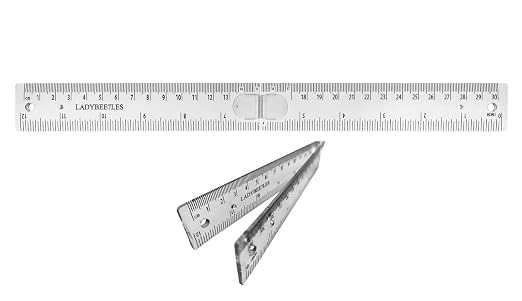 Innovative Design Clear Folding Ruler, Foldable from12 to 6" | Unfolds to a length of 30cm (12"), Reduces to a compact size of 15cm(6 ") When Folded, Ruler 12", Compacted into Pencil Case