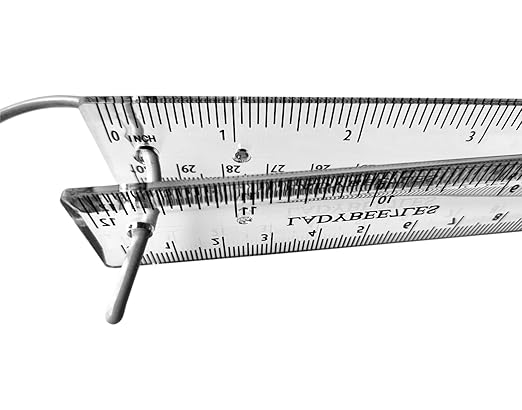 Innovative Design Clear Folding Ruler, Foldable from12 to 6" | Unfolds to a length of 30cm (12"), Reduces to a compact size of 15cm(6 ") When Folded, Ruler 12", Compacted into Pencil Case