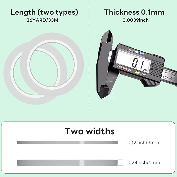 stedi Scribing Tape 2PCS Masking Tape 3mm 6mm for Panel Line Models | Precise Line Guidance,Residue Free Removal,Straight Line Control,Panel Line Scribing,Engraving Guide,Gundam Models