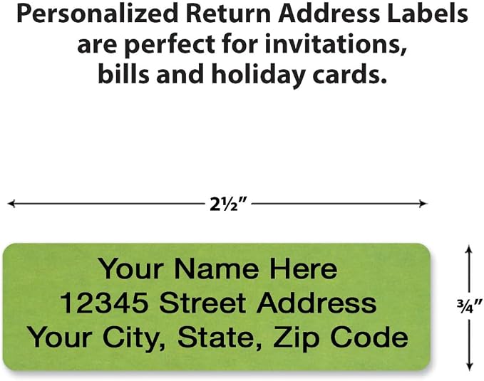 Colorful Images Personalized Return Address Labels | Metallic Rainbow Foil, 250 Count, Self-Adhesive, With Dispenser, Customize with Name & Shipping Address