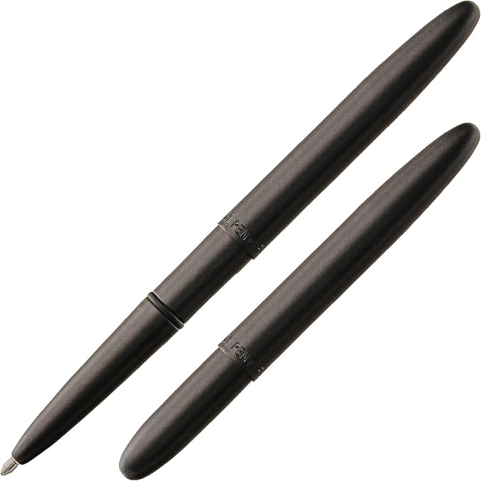 Fisher Space Pen Matte Black Bullet Pen, Pressurized Ballpoint Pen, Compact Pocket Size, Writes Upside Down and in Extreme Temperatures, Smooth Black Ink, Medium Point, Gift Box, Made in the USA