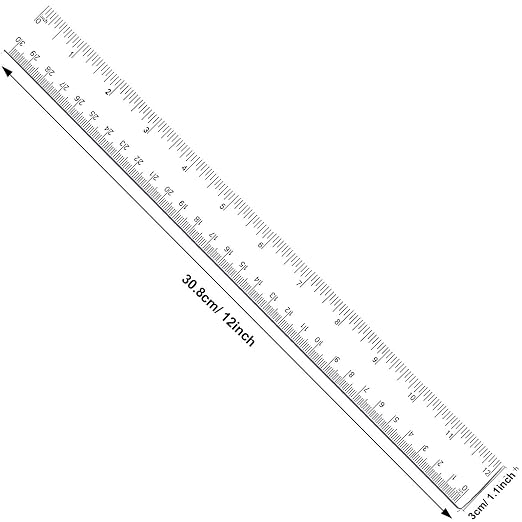 30 Pack Clear Plastic Ruler 12 Inch Flexible Ruler Straight Ruler With Inches and Metric for School Classroom Office