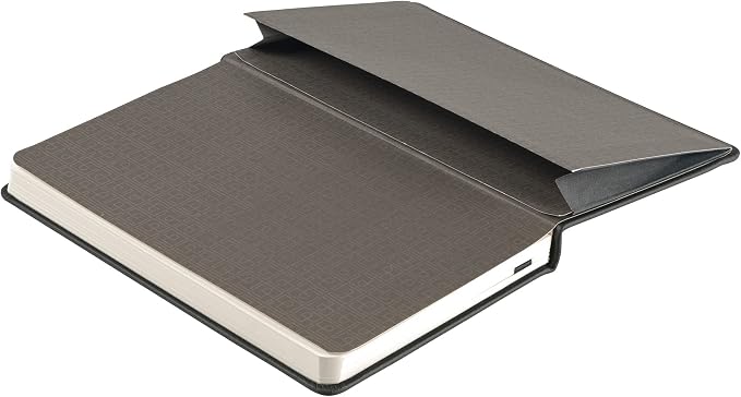 Leather Notebook, Writing Journal, Full-Grain Leather, Narrow Ruled Paper, Notebooks for Work & School, Midnight Black (8.4" x 5.4”)