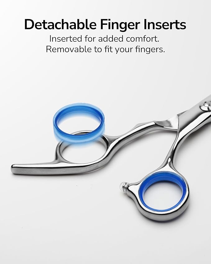 Hair Cutting Scissors, ULG Professional Hair Scissors 6.5” Right-Hand Razor Edge Barber Shears with Comb Salon Hair Cutting Shears Made of Japanese Stainless Steel, Hand Sharpened Blue