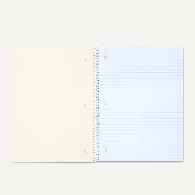 Amazon Basics College-Ruled Spiral Notebook, For Work and School, 70 Sheets, 8" x 10.5", Light Blue, 2-Pack