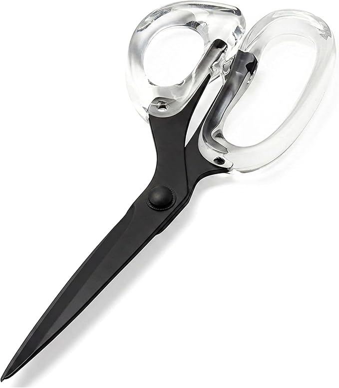 OfficeGoods 9” Stainless Steel Acrylic Scissors for Office and Home - Aesthetic and Sharp All Purpose Scissors, Perfect for Sewing, Arts and Crafts - Matte Black