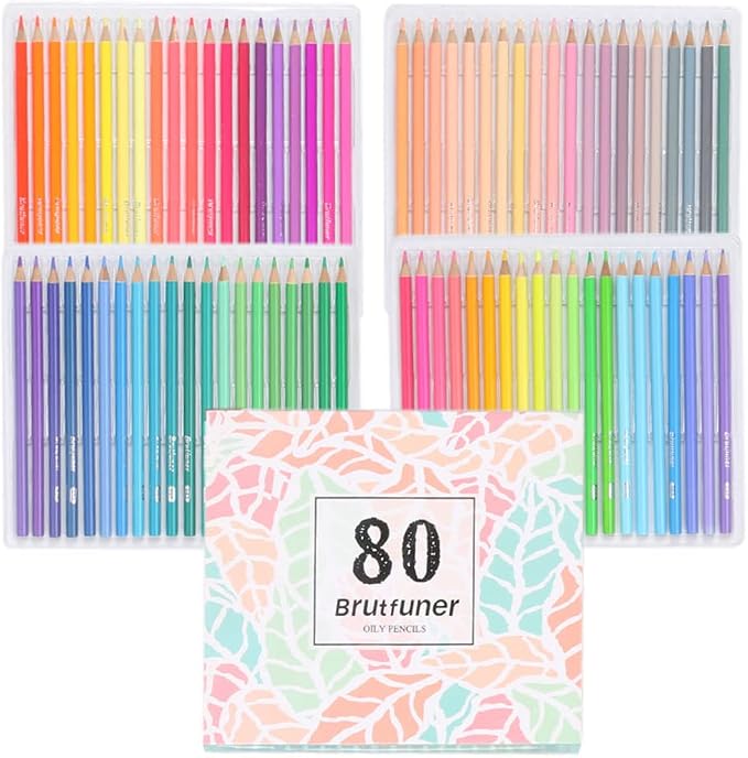 80 Colored Pencils, Bright Colors Non-toxic Colour Pencil Set, Professional Soft Core Oil Sketching Pencils, Drawing School Supplies for Art, Sketching, Painting