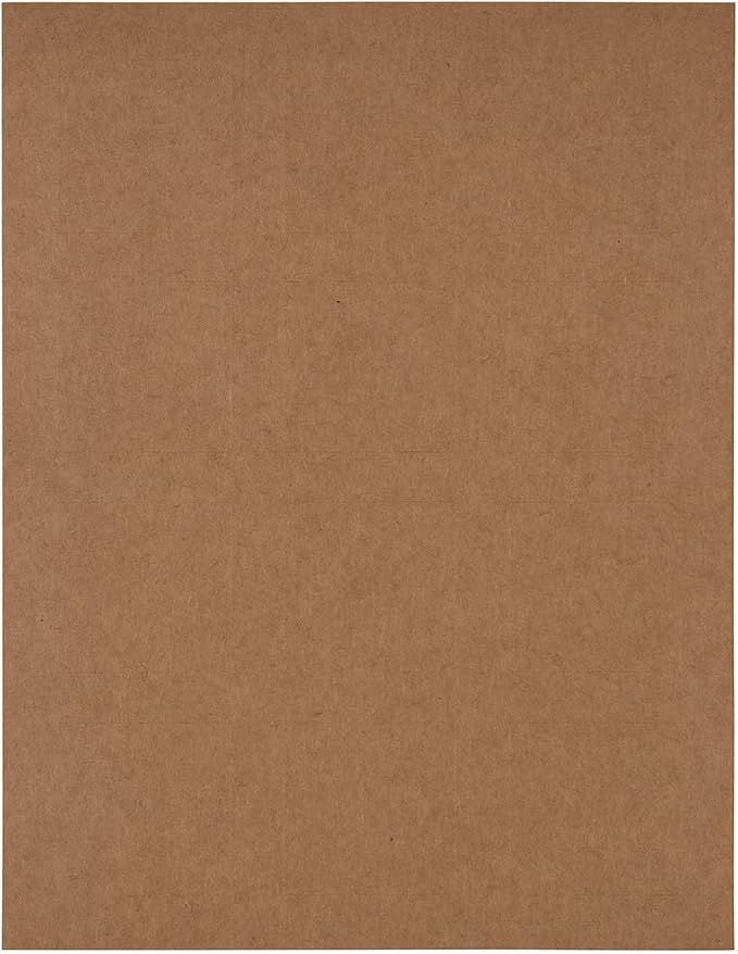 JAM PAPER Product & Container Labels - Square - 2 x 2 - Brown Kraft - 120/Pack