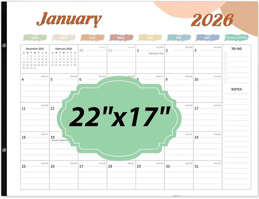 Desk Calendar 2026, Desk Calendar Large 22x17, 18 Months Desk Top Calendar, From January 2026 to June 2027 with To Do & Notes, Holiday & Julian Date for Home, School & Office