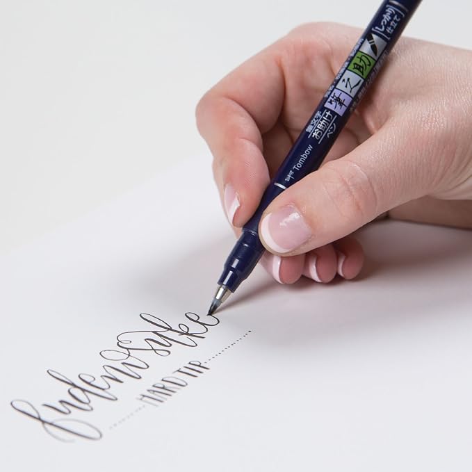 Tombow 82038 Fudenosuke Brush Pen, Soft and Hard Tip Fudenosuke Brush Pen for Calligraphy and Art Drawings