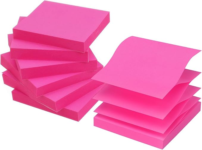 Early Buy Pop Up Sticky Notes, 3x3 in, 6 Pads, 100 Sheets/Pad (Rose Red) | Refillable design, Repositionable adhesive, Ideal for reminders and office organization