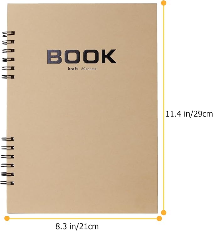 Toned Tan Sketchbook for Artists 9x12 Spiral Bound Mixed Media Paper Pad, 50 Sheets Acid-Free Kraft Hardcover,A4 Brown Tone Sketch Pad for Drawing, Sketching Painting, Family Albums & More