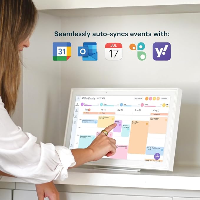 Skylight Calendar: 15-inch Wall Planner Digital Calendar & Chore Chart, Smart Touchscreen Interactive Display for Family Schedules – Wall Mount Included, Great for Organizing Your 2026 Calendar