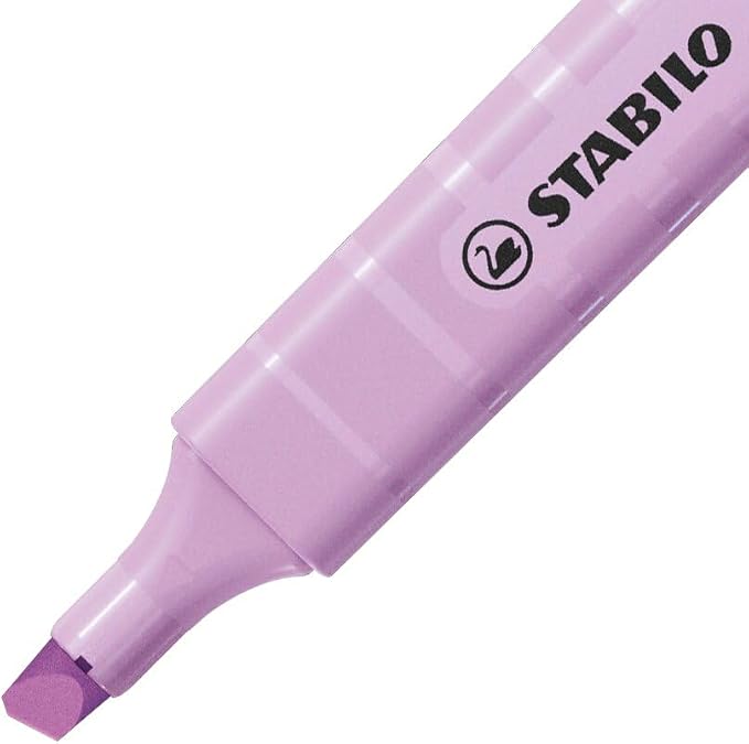 STABILO - swing cool Pastel - Highlighter - Pack of 4 - Hint of Mint, Pink Blush, Lilac Haze, Touch of Turquoise | Pack of 4 - Hint of Mint, Pink Blush, Lilac Haze, Touch of Turquoise