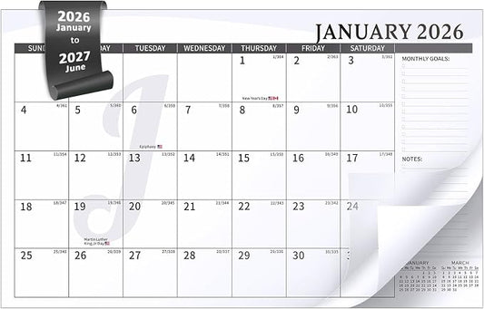 Ospelelf Calendar Refill 2026-2027 Large 10"x16" Monthly Planner with Protective Cover 18 Months January 2026 - June 2027 Black