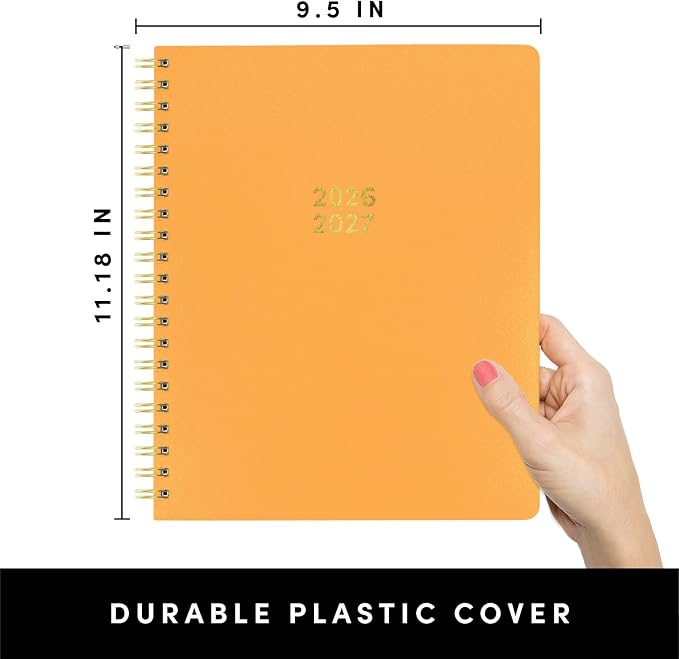 PAPERAGE Academic Planner, Weekly & Monthly Planner & Calendar, 12-Months, July 2026 - June 2027, (9.5" x 11"), School & Student Planning Agenda with Tabs, Bonus Pages & Inner Pocket, Marigold