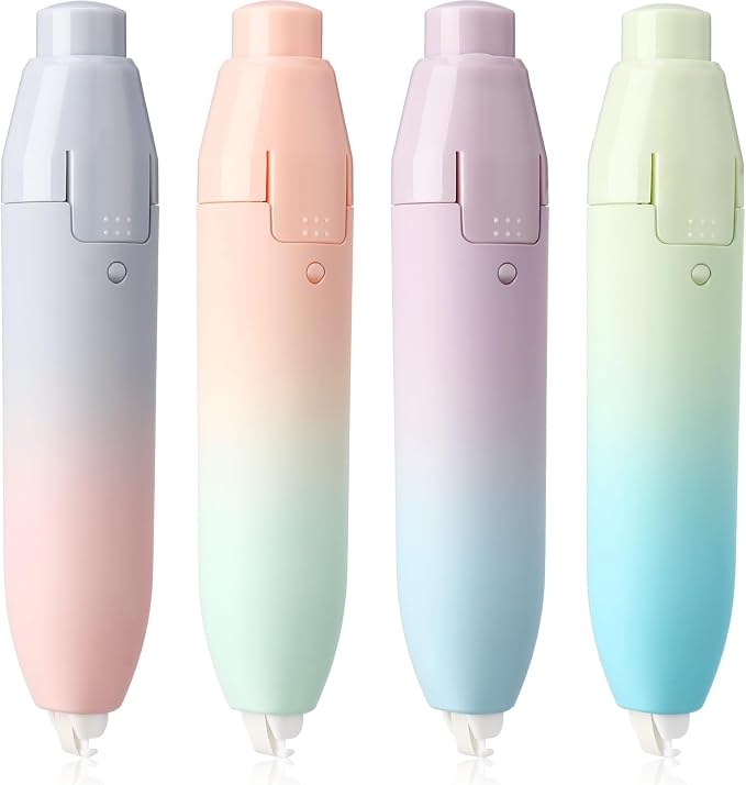 4 Pcs Quick Dry Correction Tape Aesthetic Gradient Color Refillable Retractable Mini Small Correction Tape Cute Correction Pen Kawaii Japanese Office Supplies Easy to Use Applicator for School