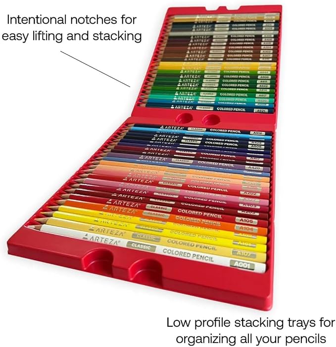 Arteza Colored Pencils, 48 Colors, Soft, Highly-Pigmented, Wax-Based Core Pencil Crayons, Art Supplies For Adults & Teens