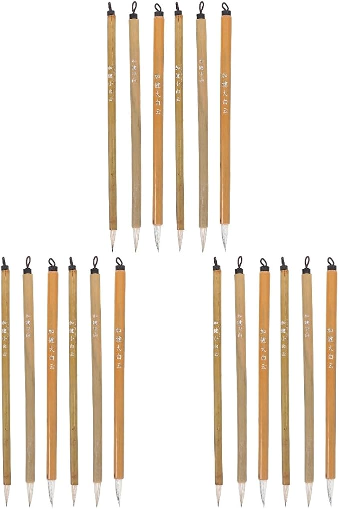 LALAFINA 18 Pcs Chinese Calligraphy Brushes Writing Drawing Ink Brushes Kanji Sumi Brush Pen Maobi Watercolor Pen for Beginners and Students