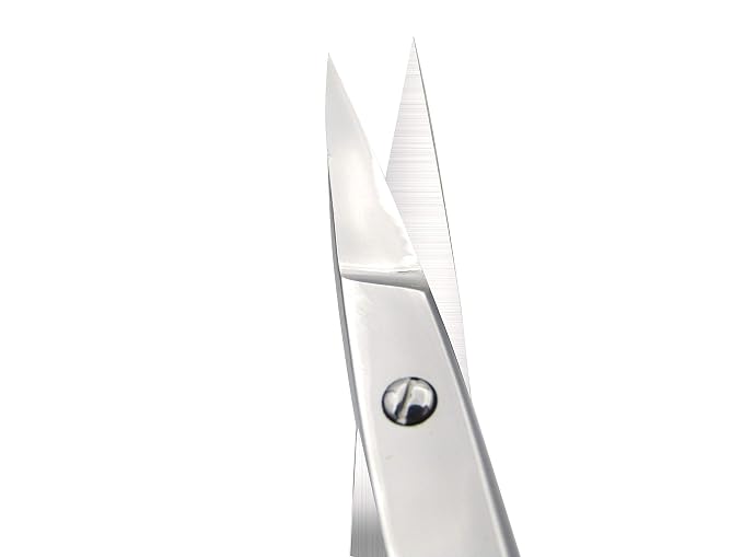 Eyebrow Scissors & Small Cuticle Scissors, 3.7 Inches – Curved Blade Manicure TSA Scissors, Stainless Steel for Eyelashes, Facial Hair, Pubic Hair, Men’s Moustache & Beard