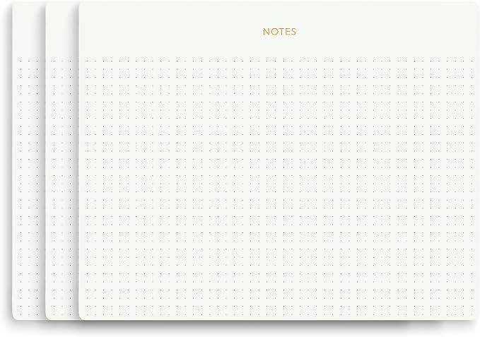 Pinesman - Mouse Pad Notepad for Professionals, 3 Pack, 9.8" x 7.9", 150 Sheets (50 Each), Minimalist, Gold Foiled, Dotted Layout, Executive's Desk Note Pad, To Do List Notepad, Eco-friendly, FSC™ Certified Planner Pad