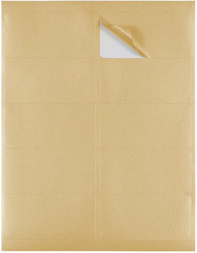 JAM PAPER Shipping Address Labels - Standard Mailing - 2 x 4 - Gold Metallic - 120/Pack