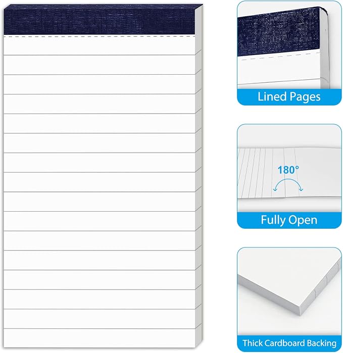 12 Pack Note Pads 3x5 Inch Small Lined Writing Memo Pads 3x5 Writing Pads | 3x5 Notepads with 50 Sheets Each Pad Narrow Ruled Mini Pocket Notepad for Daily Planning and Organization of Work Home School