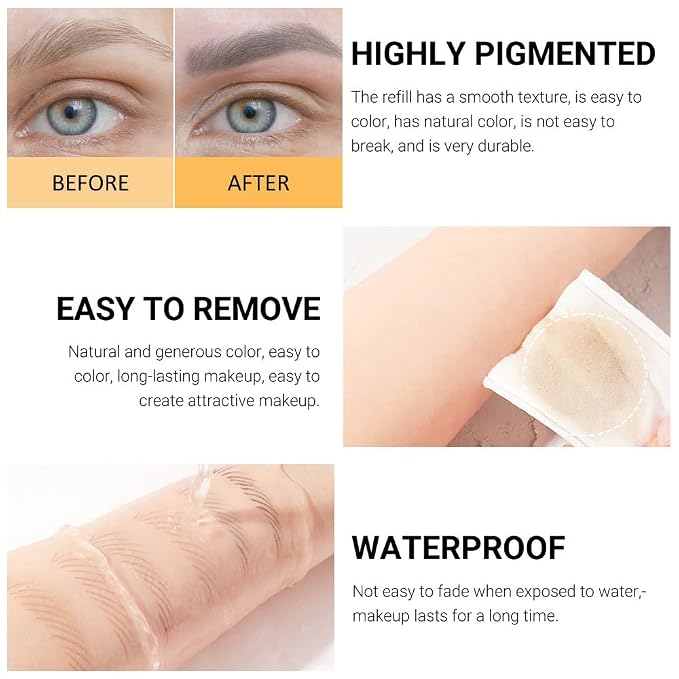 FeiCuiYun 6Pcs Eyebrow Pencils for Women, Wooden Hard-Core Black Eyebrow and Eyeliner Pencil, Long Lasting Waterproof and Sweat-Proof, Beginner Makeup Brow Pencil, Create a Natural Eye Brow Makeup