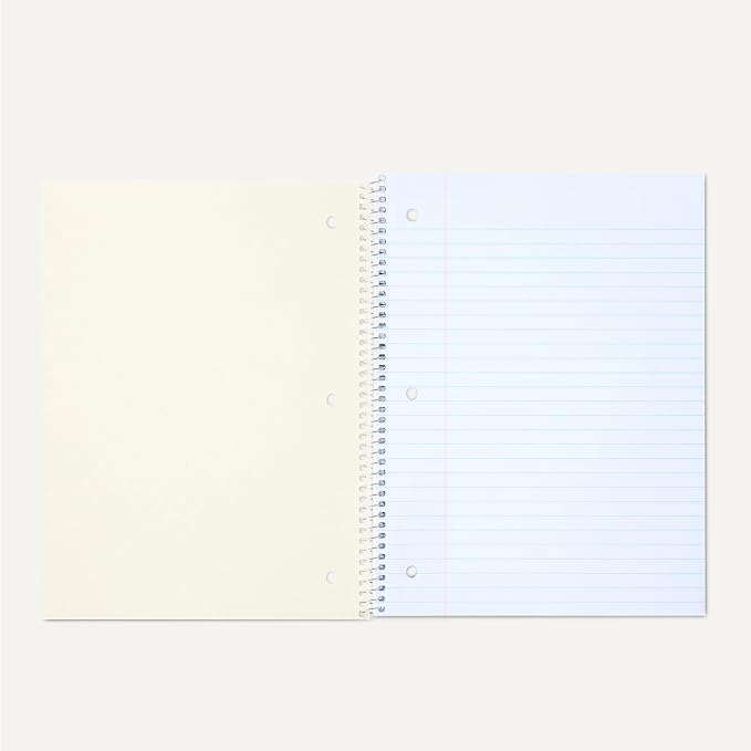 Amazon Basics Wide-Ruled Spiral Notebooks with Perforated Pages, 70 Sheets, 8" x 10.5", Light Blue, 2-Pack