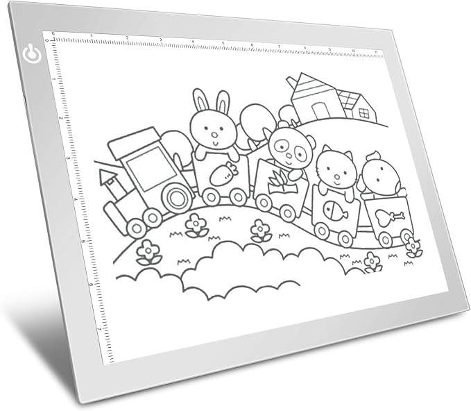 Silver A4 Dimmable LED Artcraft Light Box Tracer Slim Light Pad Portable Tablet, USB Power Cable Copy Drawing Board Tracing Table for Artists Designing, Animation, Sketching, Stenciling X-ray Viewing