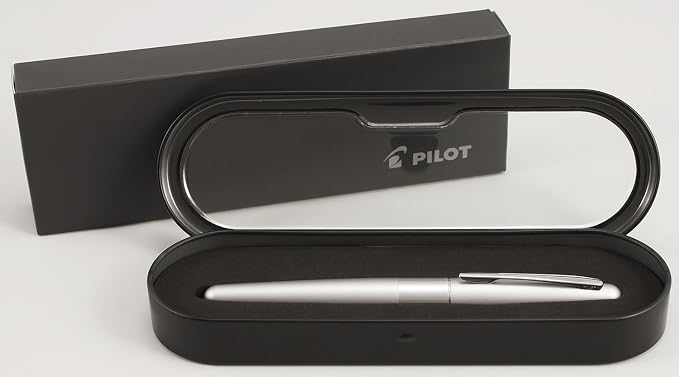 PILOT Metropolitan Collection Fountain Pen, Silver Barrel, Classic Design, Medium Nib, Black Ink (91108)