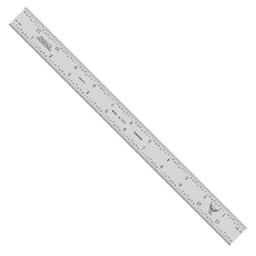 PEC Tools 12 Inch Rigid Steel Ruler (3 Pack), Machinist Metal Ruler Scale with Markings 1/8", 1/16", 1/32", 1/64", Tempered Steel, 3/64 Thick x 1" Wide, Trusted by Professionals, Made in USA