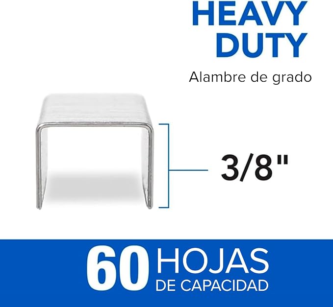 Swingline Staples, Heavy Duty, 3/8" Length, 60 Sheet Capacity, 100/Strip, 1000/Box, 1 Pack (35318)