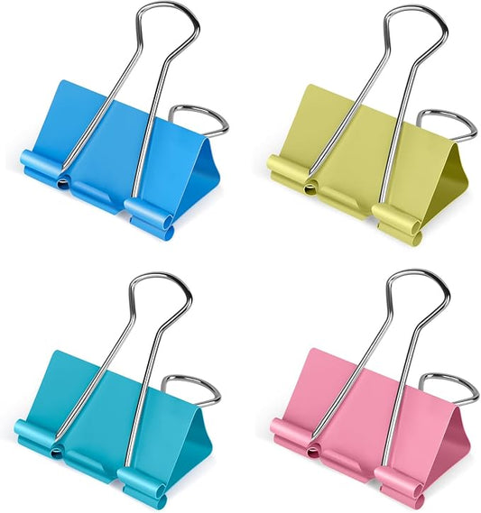 Ufmarine Extra Large Binder Clips 2 inch Length, (40 Pcs) Colorful Paper Clips Large for Office