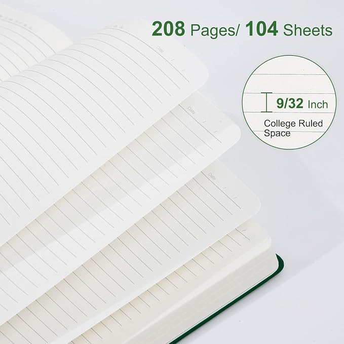 Comix A4 Lined Journal Notebooks, 208 Pages, Large Size-8.5" x 11", Dark Green, Hardcover Journaling Notebooks for Men & Women- Fits for Office, Business, School, Notes Taking & Writing