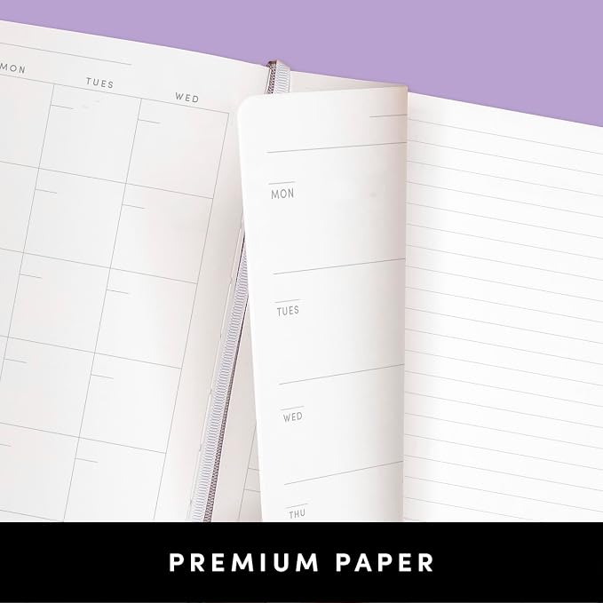 PAPERAGE Undated Weekly & Monthly Hardcover Planner (Turquoise), 5.6 in x 8 in, Includes Lined Note Pages & 2 Sticker Sheets