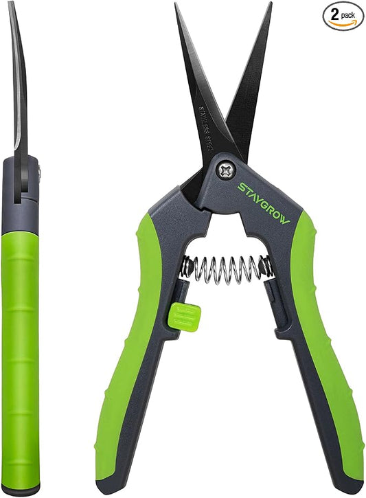 6.5" Pruning Shears for Gardening, Sharp Plant Trimming Scissors | Garden Snips for Precise Cuts,Stainless Steel Pruner Garden Scissors Bonsai Clippers(2-Pack Curved)